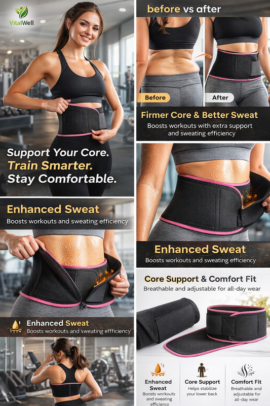 Neoprene Waist Trainer & Lumbar Support Belt | Sweat & Back Pain Relief